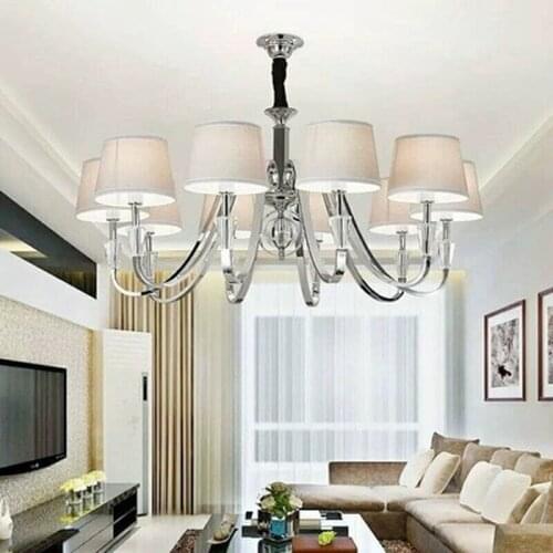 Modern Lustre Crystal Led Chandelier Lighting Chrome Metal Living Room Led Pendant Chandeliers Light Led Hanging Lights Fixtures