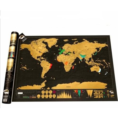 Erase World Travel Map Scratch Off World Map Travel Scratch For Map 42*30cm Room Home Office Decoration Wall Stickers