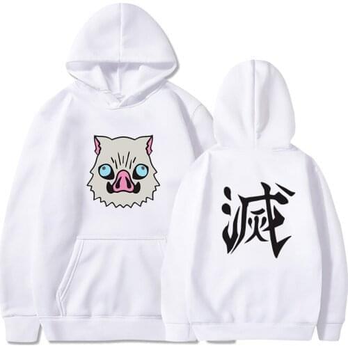 2019 Latest Japanses Anime Costume Demon Slayer Kisatsutai Inosuke Boar Mask Printing Hoodies Harajuku Sweatshirt