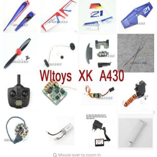Wltoys XK A430 RC Airplane Spare parts main motor blades ESC body shell wing glue servo landing gear receiver remote controller