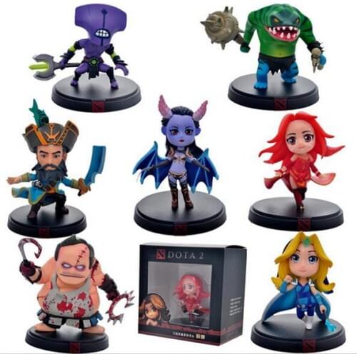 WOW Game 7pcs/Set DOTA 2 Figure Kunkka Lina Pudge Queen Tidehunter CM FV PVC Figures Collection dota2 Toys