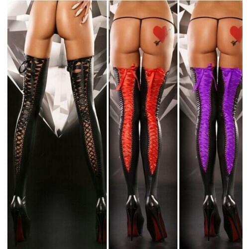 Womens Lingerie Lace Non-slip Silicone Long Stockings Sexy Lingerie mujer Bondage Sex Clothes Mesh Undearwear Erotic Hot 2020