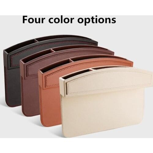 1PCS Handmade Leather Car Seat Gap Pockets Universal Size Auto Seats Crevice Storage Box Mobile Phone Organizers