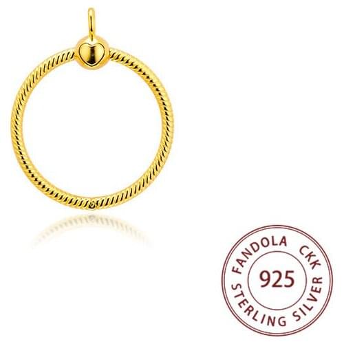 100% 925 Sterling Silver Pendants Women Shine Moments Small O Pendant Necklaces Original Jewelry Making Collares Without Chain