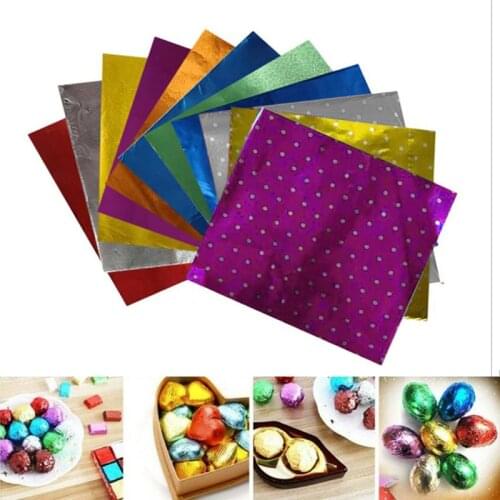 100 PCS Food Aluminum Foils Paper Chocolate Candy Packaging Christmas Party Festival Decoration Supply Party Birthday Wrapper