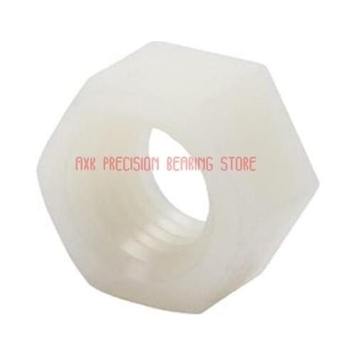 2021 Real Stainless Steel Rod Hot 50pcs Din934 M8 White Nylon Hex Nut Hexagon Plastic Nuts Metric Thread Suit For Screws Bolts