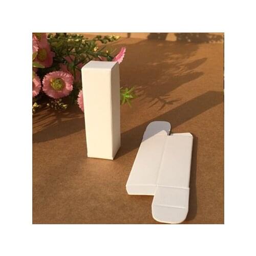 50pcs/lot-2.2*2.2*12.2cm White Paper Packaging Box for Essential Oil Perfume sample bottle Lipstick DIY Craft Storage Box