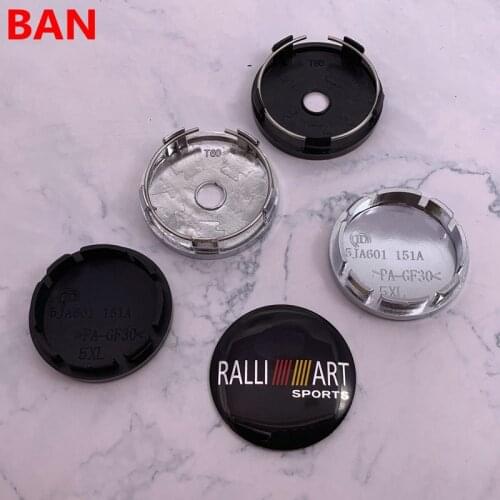 4pcs 56mm or 60mm Ralliart logo car emblem Wheel Center Hub Cap auto Rim decal refit dust-proof badge covers Creative sticker