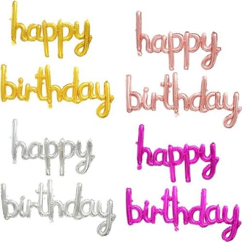 Happy Birthday Banner Alphabet Foil Balloons Hanging Letter Garland Birthday Bunting for Baby Shower Wedding Kids Party Favors