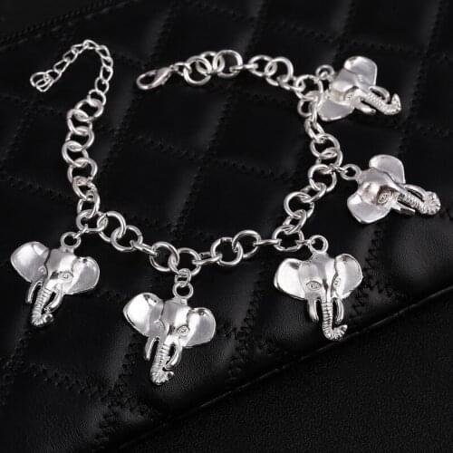 Hot Sale Fashion Adjustable Size Plated Jewelry Elephant Bracelet Bangle For Women Girls Children Christmas Bijoux Gift
