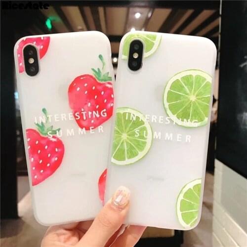 Cartoon Lemon Strawberry Color Painting Phone Case For iphone X Xr Xs Max Phone Back Cover Case iphone Xs Max X Xr Soft Cases