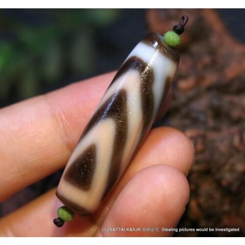 Energy Tibetan Old Agate Oily Patina Cinnabar Dots Peak Top Success dZi Bead 4A+ LKbrother Sauces Top Quality Garrentee