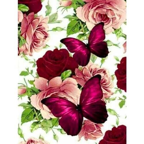 Evreshine 5D DIY Full Square Diamond Painting Flowers Mosaic Embroidery Butterfly Picture Of Rhinestone Decoration Home