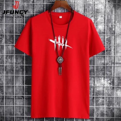 JFUNCY Summer Cotton Man T-Shirts Fashion Print T Shirt for Men Oversized Short Sleeve Casual Breathable Mens Tshirt Top Tees