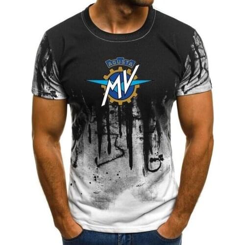 2021 Mv Agusta Corse Print T-shirt Mens T Shirts Male Summer Tops Splash-ink Printed Male Casual O-neck Short Sleeve Tshirt Y