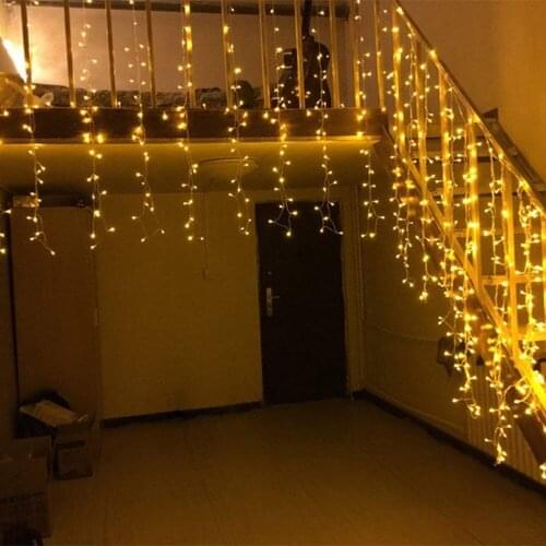 3.5M 96 led icicle curtain fairy string light Outdoor Waterproof Garden Christmas light for Wedding home window party decor
