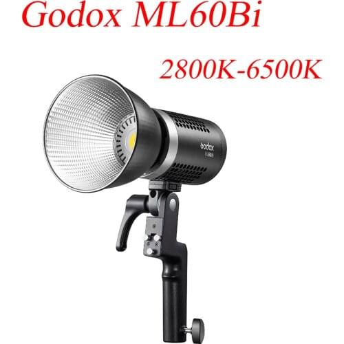 Godox ML60Bi ML60 Bi 60W Bi-Color LED Photography lights Light Silent Mode Portable Brightness Adjustment Support Li-ion Outdoor