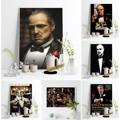 The Godfather Classic Flim Vintage Art Poster Gangster Hot Movie Canvas Painting Wall Picture Living Room Home Decor Art Prints