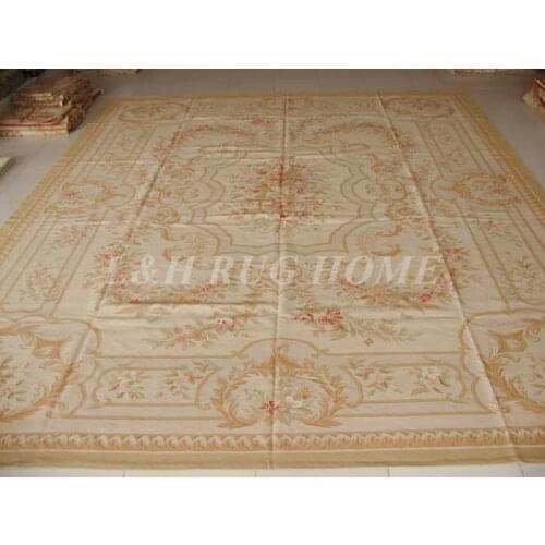 Free shipping 12.3'X16' French aubusson carpets European Style abusson hand weave carpets for home deocation
