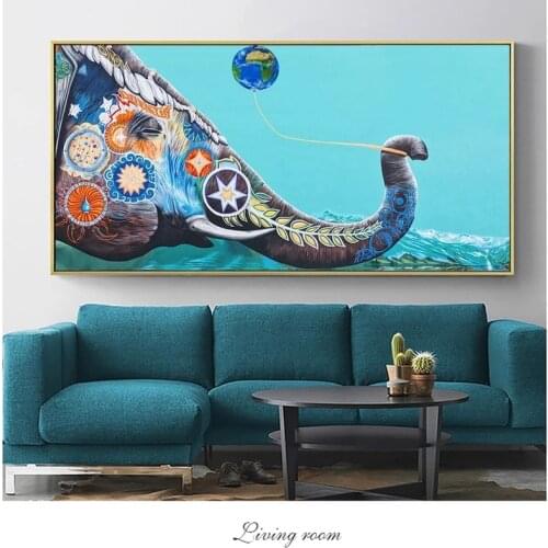 Colorful Elephant Street Wall Art Canvas Prints Modern Animals Wall Pictures For Living Room Graffiti Pop Art Paintings Cuadros
