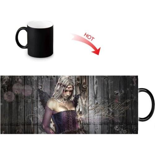 Victoria Frances Vampire printed color changing mugs home porcelain tea milk cup personalized ceramic water coffee magic mug