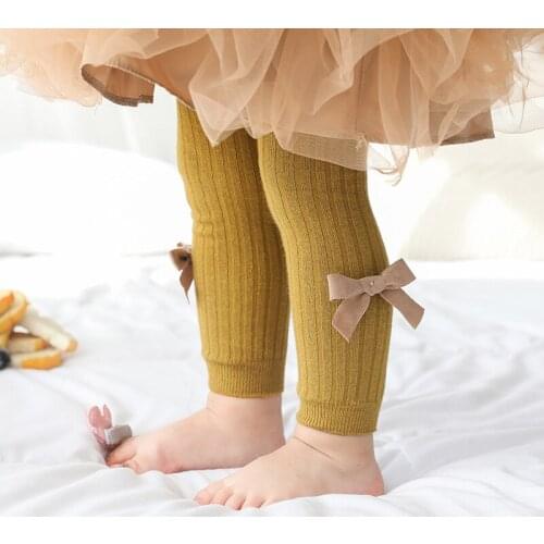 Baby Girl Leggings Spring Autumn Pants Baby Pantyhose Child Toddler Pant Bow Cotton Knitting Trousers for Kids Infant Legging