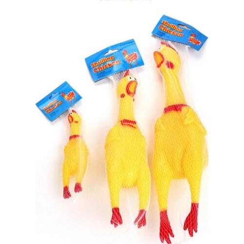 Hot Sell Screaming Chicken Pets Dog Toys Squeeze Squeaky Sound Funny Toy Safety Rubber For Dogs Molar Chew Toys