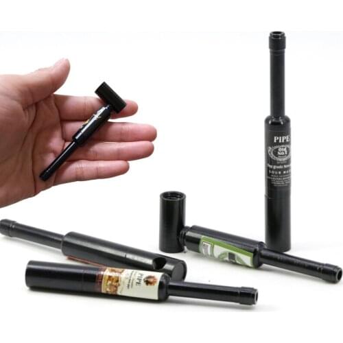 Mini Metal Pipes for Smoking Weed Red Wine Creative Tobacco Smoke Tube Portable Smoking Accessories Grinders Herb Men Gift