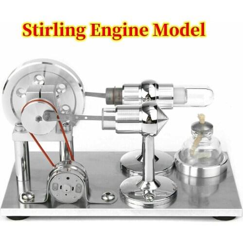 Stirling Engine Model Power Generator Motor Educational Steam Toy w/ LED Light