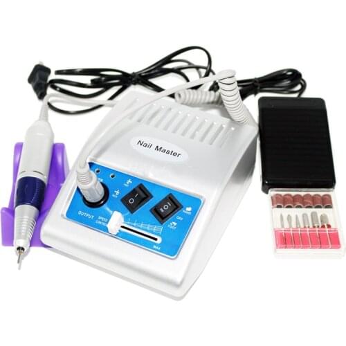 Strong Power 30000RPM Electric Nail Drill Nail Art Files Tool with Bits Pedicure Silver Manicure Equipment for Home Use 30000rpm