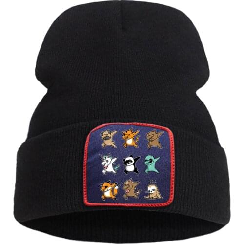Cartoon Animal Kawaii Beanie Caps Creativity Unisex Hot Sale Cap Thick Skullies Knitted Hats Casual Warm Street Brimless Hat