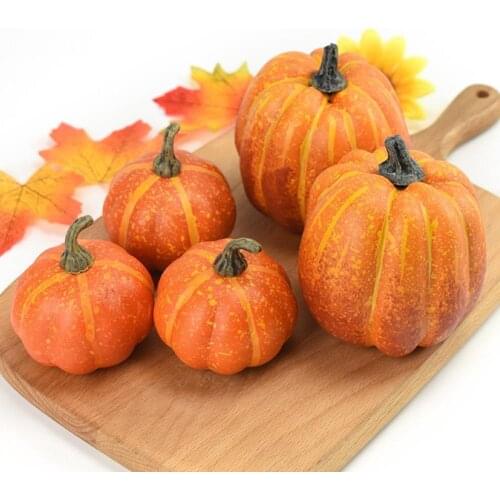 6/12Pcs Set Halloween White Artificial Pumpkins Harvest Fall Harvest Thanksgiving Home Decor Photography Props