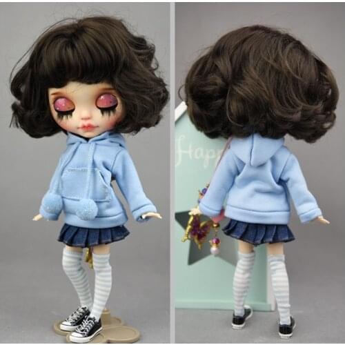 Handmade Coat For Blyth Doll Sweatshirt Outfits Fashion Doll Clothes For Blythe licca fr Doll Tops Kids Toy 1/6 Doll Accessories