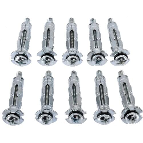 10PCs M4X32 Hollow Wall Anchors Metal Cavity Plasterboard Plug Fixing Screw High Quality