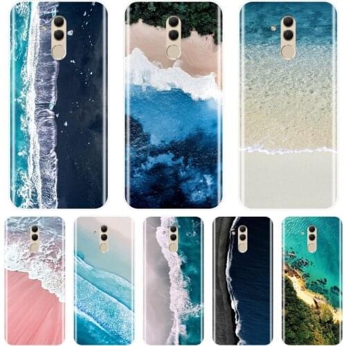 Back Cover For Huawei Mate 20 10 9 Lite Pink Blue Beach Wave Ocean Travel Soft Phone Case Silicone For Huawei Mate 7 8 9 10 Pro