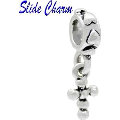 Slide charm Free shipping Europe and the new listing cross pendant religious amulet charm beads fit Pandora bracelet