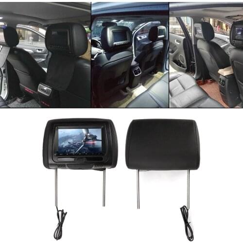 TAIHONGYU 2x 7" HD Leather Car Headrest Monitor DVD Video Player TFT LCD Screen USB/SD/FM/Game/Speaker IR Wireless Headphone
