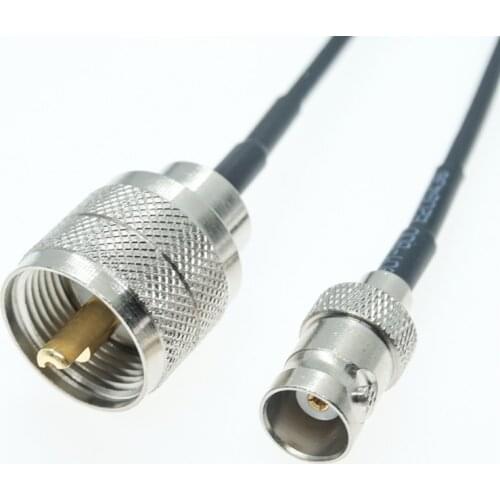 UHF Male PL259 To BNC Female Connector Plug Jumper Coaxial RG174 Extension Cable