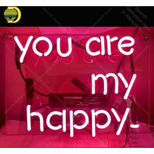 You are my happy Neon Sign coffee Neon Bulbs sign Iconic Beer Bar Pub Club Neon light Lamps Sign shop display advertise