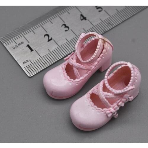 In Stock For Sale 1/6th Lolita Pink Schoolgirl Shoes For Mostly 12 inch Doll Soldier Collection