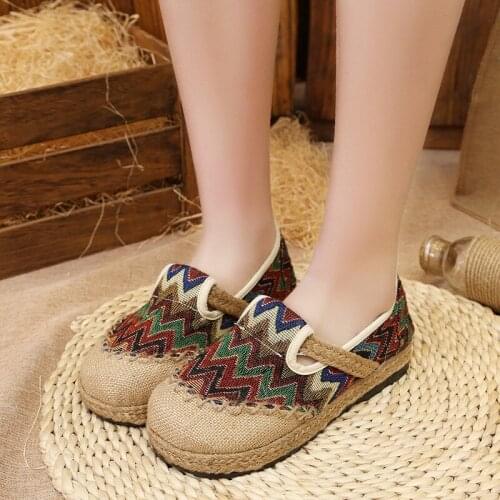 Spring autumn new Mixed Colors flat shoes womens national style casual breathable comfortable wild ladies loafers W33-87