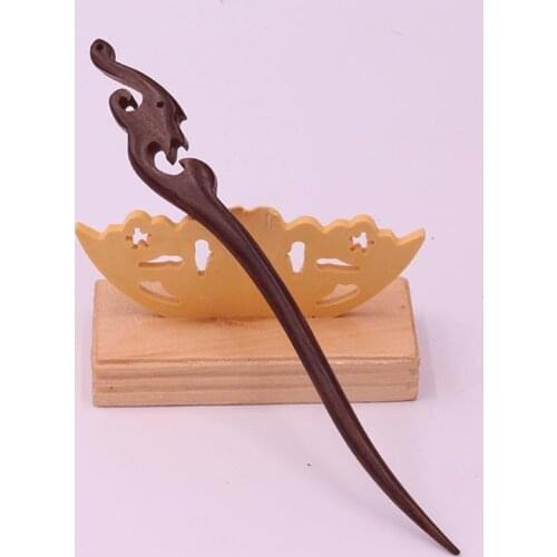 New Retro Vintage Red Sandalwood Carve Animal Phoenix Hairpins Hair Sticks Hairpins Headpiece for Women Bride Chinese Wedding