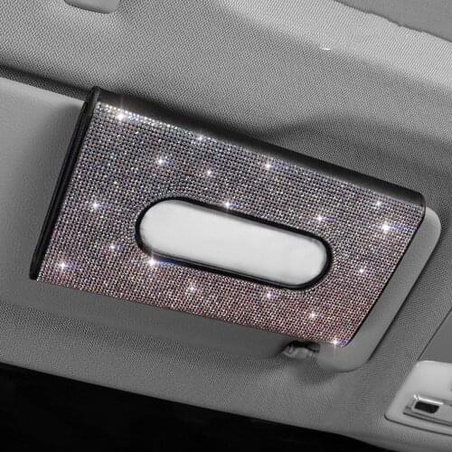 1 Pcs Crystal Car Tissue Box Towel Sets Car Sun Visor Tissue Box Holder Auto Interior Storage Decoration for BMW Car Accessories
