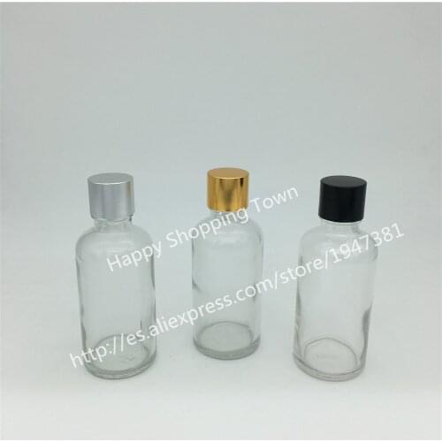 10pcs/lot 50ml clear glass bottle with cap/plug, clear essential oil bottle