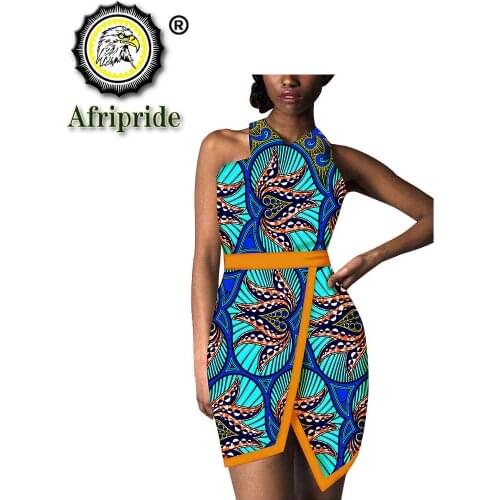 2020 african print dresses for women with Sashes african clothes clothing dashiki wax bazin riche batik AFRIPEIDE S1925048
