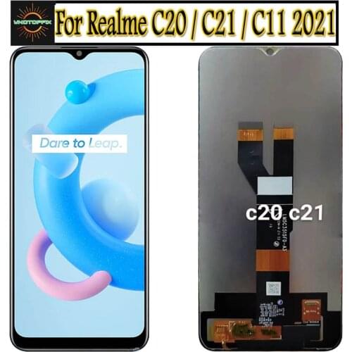 2021 Original 6.5" For Oppo Realme C20 LCD DIsplay Touch Screen Digitizer Panel Assembly Replacement For Realme C21 C11 2021 Lcd
