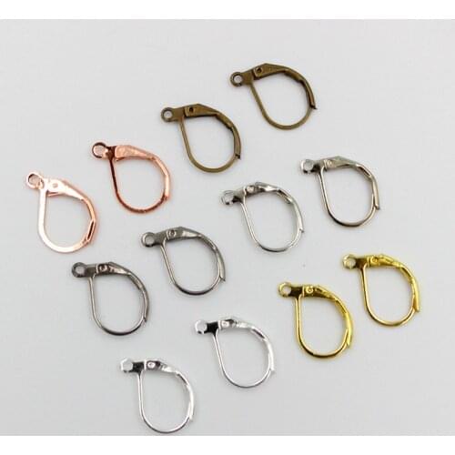 50pcs 10x16mm Lever Back Earring French Hook Ear Wire with Open Loop Hypoallergenic Dangle Earwire Findings for Jewelry Making