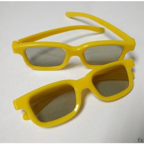 50pcs Yellow CHILDREN 3D Glasses for Kids Polarized 3D Glasses Linear Polarization 45/135 Degrees Linear Glasses