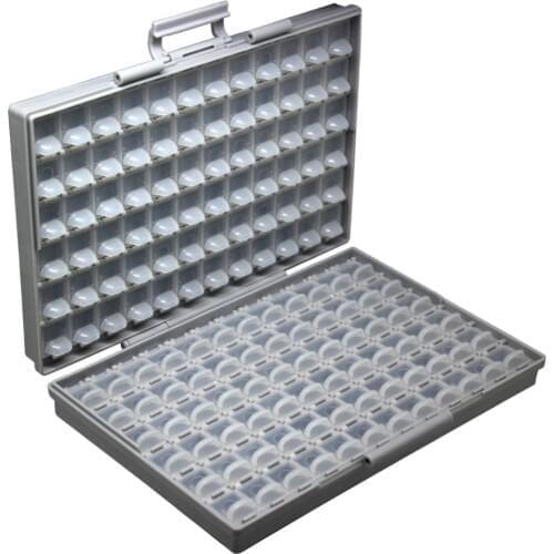 Aidetek smd storage box plastic Case surface mount resistors capacitors well small compartment tiny Organizer toolbox BOX STORAG