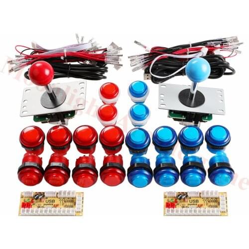 Arcade DIY LED Kit with Zero Delay USB Encoder to PC Arcade Games 8 Way Joystick + 5V LED Illuminated Arcade Push Buttons